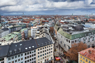 Fototapeta na wymiar Aerial view of Munich, Germany