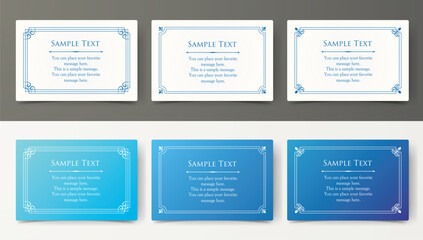 高級感のあるカードデザイン。アンティークな装飾デザイン。エレガントな縁の模様。