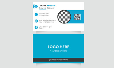 Naklejka premium Modern and creative visiting card template, corporate business card layout. simple clean vector design