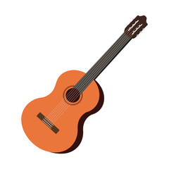 Fototapeta na wymiar Classical Wooden Guitar. Rock or Jazz Equipment.