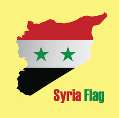 map of syria with flag