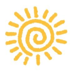 Sun Spiral watercolor illustration on a white background