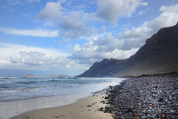 Lanzarote. The volcanic beaches of Famara