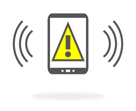 Warnung auf dem Smartphone - Unwetterwarnung oder Alarm bei Erdbeben oder Fehlermeldung