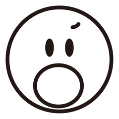 simple face emoji icon sticker with white background