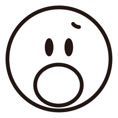 simple face emoji icon sticker with white background