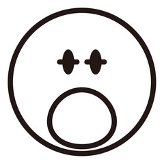 simple face emoji icon sticker with white background