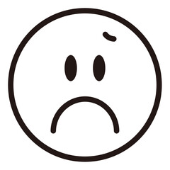 simple face emoji icon sticker with white background