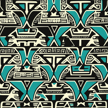 Ethnic African style Geometric Vector Seamless Pattern textile print. traditional design. Creative pattern backgrounds.