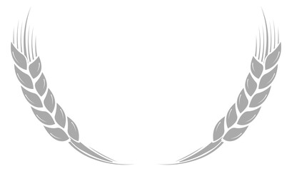 Grain crop round emblem. Wheat ear label