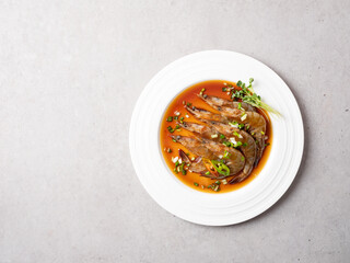 Soy Sauce Marinated shrimp, Korean food  