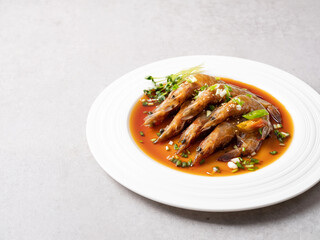 Soy Sauce Marinated shrimp, Korean food	
