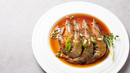 Soy Sauce Marinated shrimp, Korean food  