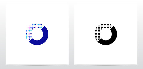 Partial Dots On Letter Logo Design O