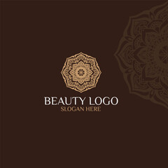 luxury mandala floral beauty spa logo design