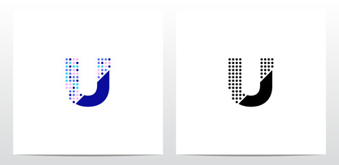 Partial Dots On Letter Logo Design U © recehan