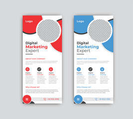Creative digital marketing agency business rack card or dl flyer template design.