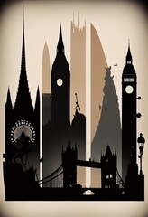 big ben and houses of parliament cityscape illustration