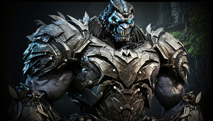 3D Rendered Futuristic Cyborg Gorilla AI Generative