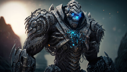 3D Rendered Futuristic Cyborg Gorilla AI Generative