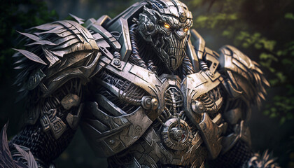 3D Rendered Futuristic Cyborg Gorilla AI Generative