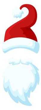 Santa carnival mask. Cartoon photo booth accessory