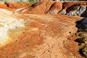 dry river and deserted shore, no water