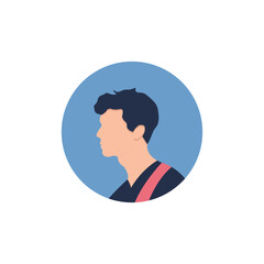 Half body beautiful woman colorful portrait. Avatars for social networks. Vector illustration in flat style.