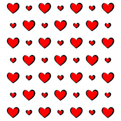 Seamless pattern a lot of hearts.