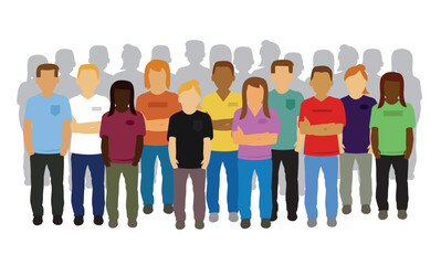 group of young adult unite diversity