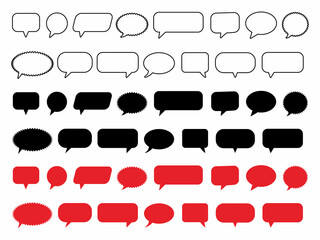 speech bubble chat icon collection set poster and sticker concept Banner. Speech bubble icons