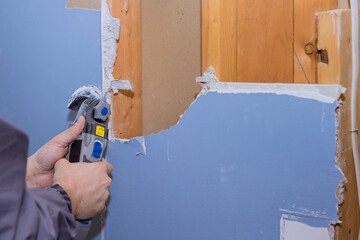 In course of renovating house plasterboard house was cut off using an oscillating multi tool to cut damaged plasterboard