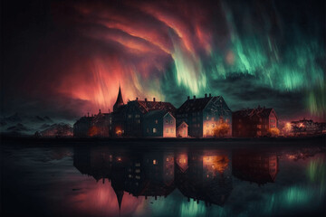 Fototapeta premium The Northern Lights Adventure in Reykjavik