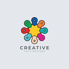 Abstract People symbol, togetherness and community concept design