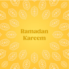 Ramadan Kareem Card Greetings ornamental golden Vector Template 