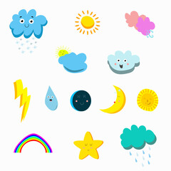 Hand drawn weather cartoon vector