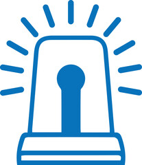 Siren icon, alert icon blue vector