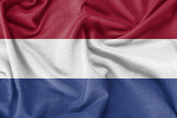 Netherlands country flag background realistic silk fabric
