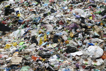 Pile of mixed municipal solid waste