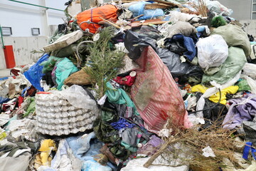 Pile of mixed municipal solid waste