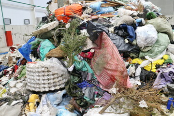 Pile of mixed municipal solid waste