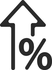 Percentage icon, discount icon black vector