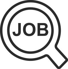 Job search icon, searching job icon black vector