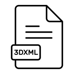 An amazing vector icon of 3DXML file, editable design