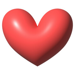3d red heart icon on white background