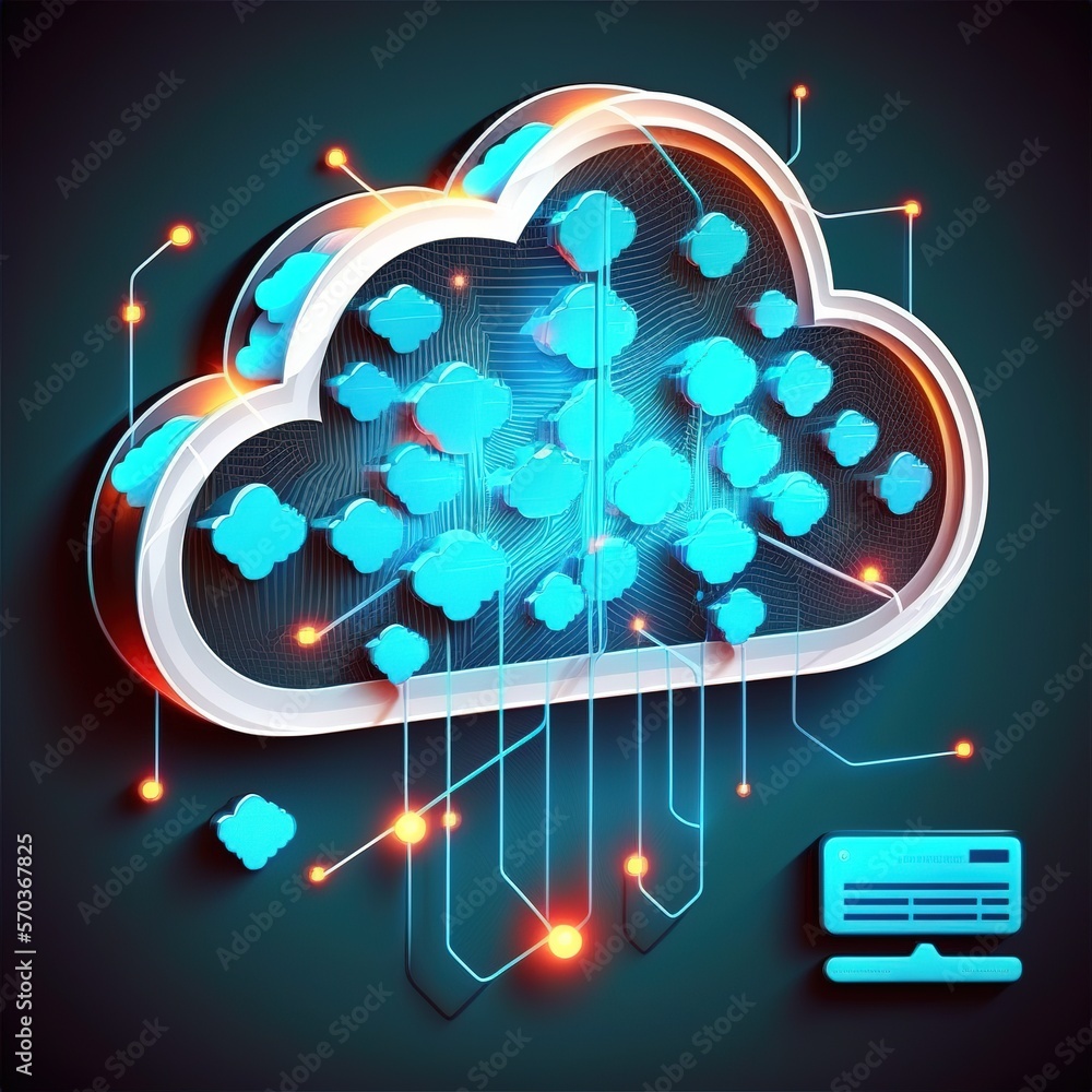 Aufkleber data storage and transfer using clouds cloud technology, cloud network, generative ai