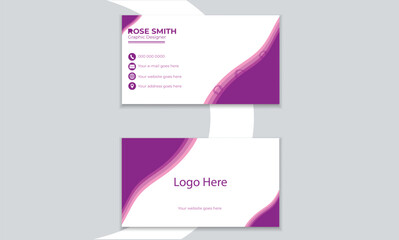 Modern business card template with white background includes a simple and organic design name card.