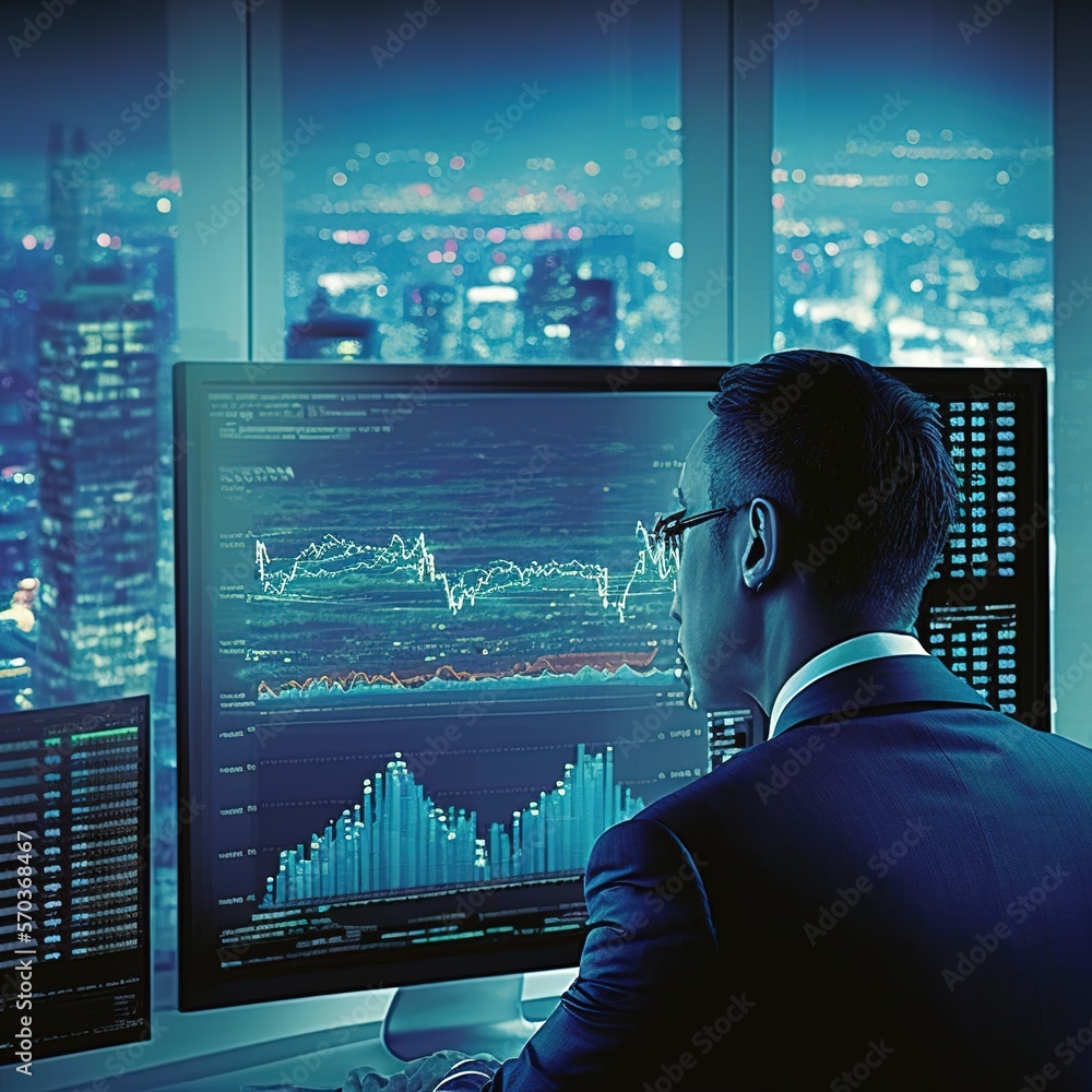 Aufkleber big data concept, business analysis and strategy.financial graph analysis by a business team on a vi