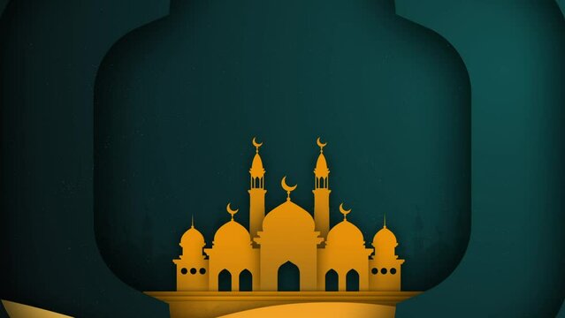 Islamic Greeting video animation for Ramadan, Eid, Almawlid al nabawi, Islamic new year, Every Islamic Celebration ,Arabic text translation:  Kol 'am wa antum bekhair,I wish you goodness every year