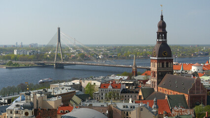 Riga Cathedral and the Vansu bridge, seen from St.  Peter's church spire